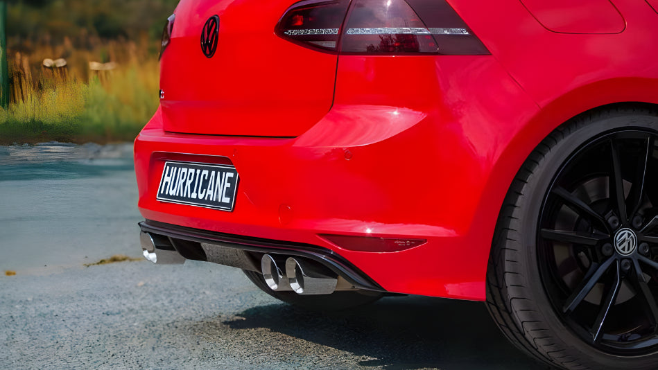 Sportovní klapkový výfuk Hurricane 3,5″ – VW Golf 7 R před faceliftem verze V2