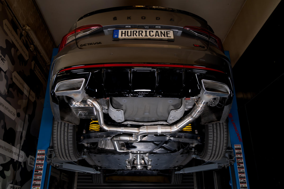 Sportovní klapkový výfuk Hurricane 3,5″ – Skoda Octavia RS NX 245 sedan