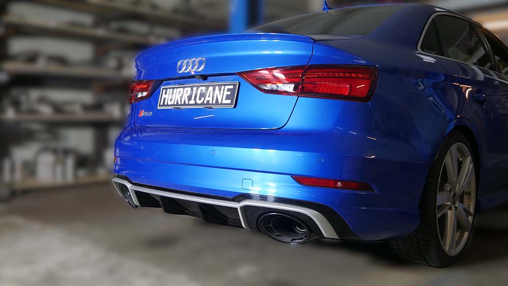 Sportovní klapkový výfuk Hurricane 3,5″ – Audi RS3 8V 400 k facelift sedan bez OPF