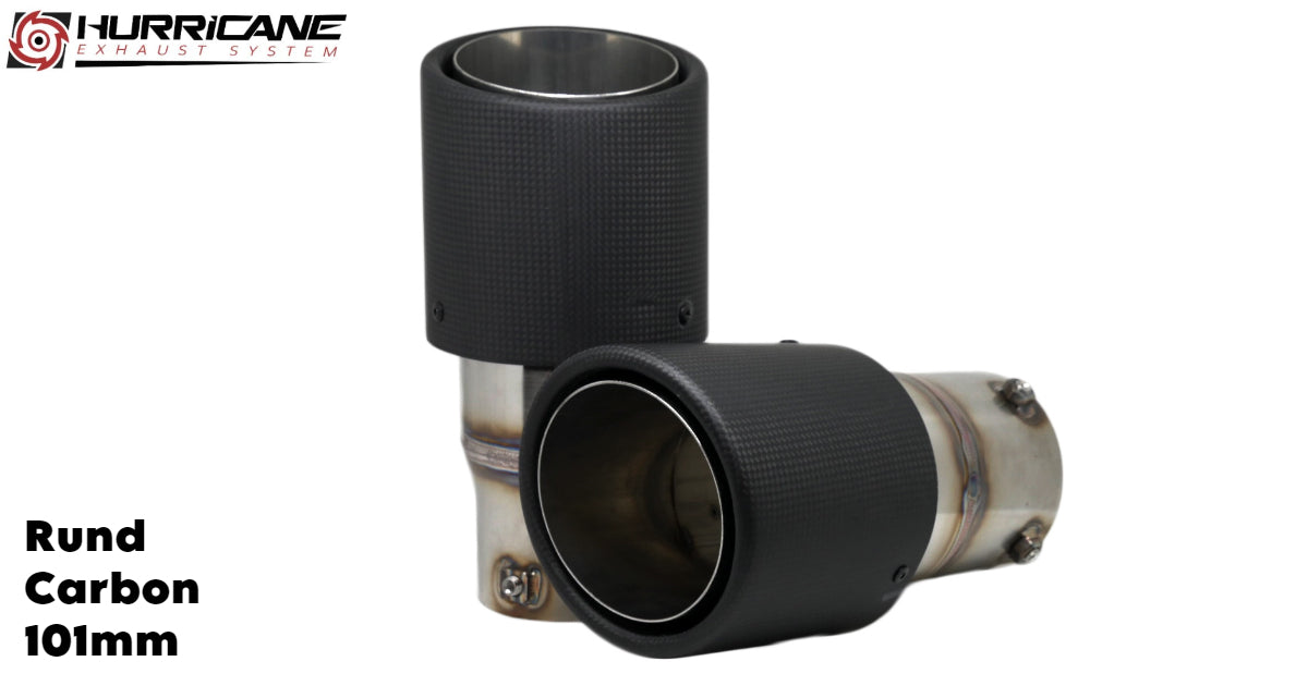 Kulaté koncovky výfuku Hurricane Ø 101 mm, karbon
