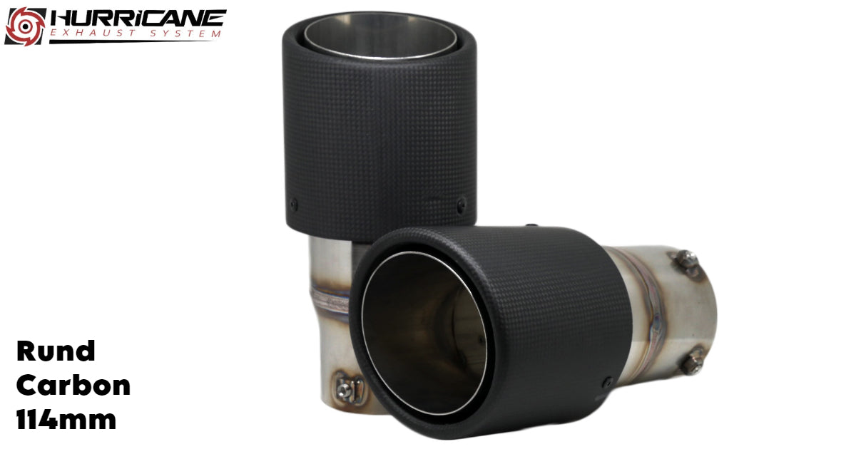 Kulaté koncovky výfuku Hurricane Ø 114 mm, karbon