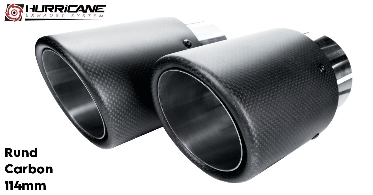 Kulaté koncovky výfuku Hurricane Ø 114 mm, karbon
