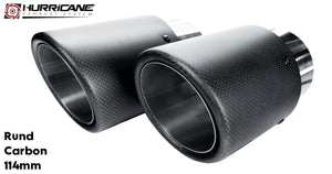 Kulaté koncovky výfuku Hurricane Ø 114 mm, karbon - HE1055
