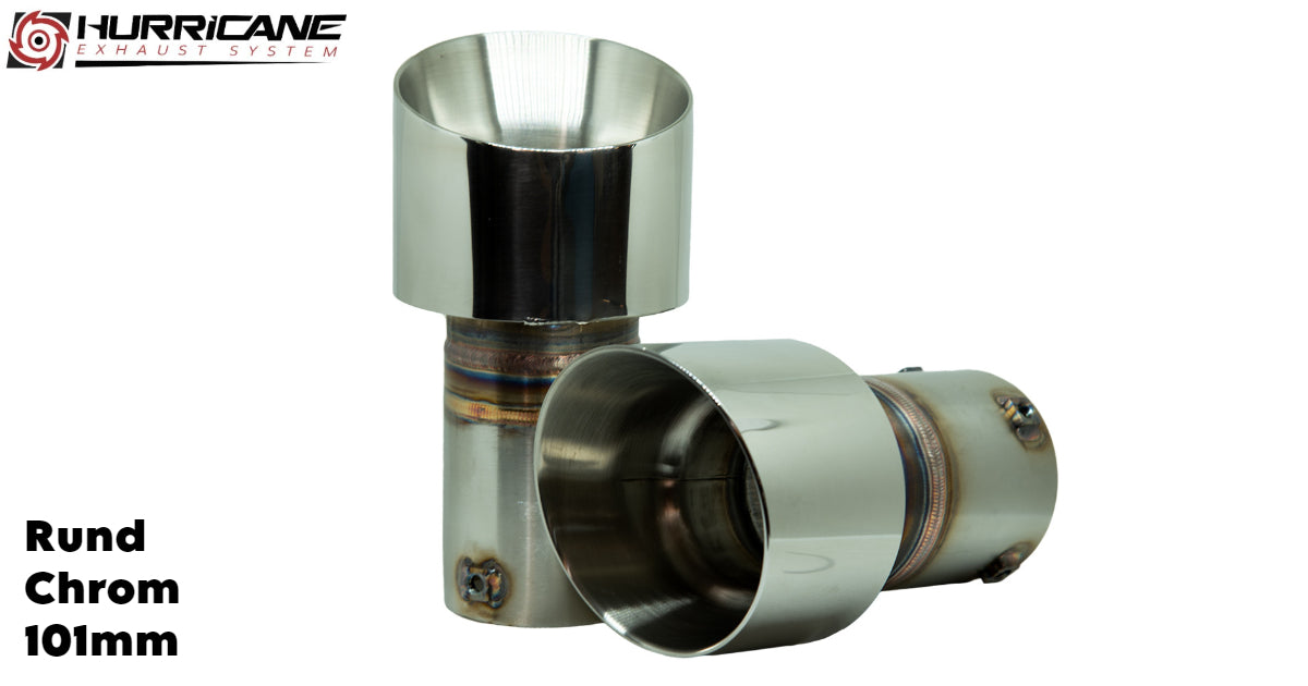 Kulaté koncovky výfuku Hurricane Ø 101 mm, chrom