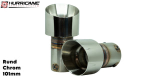 Kulaté koncovky výfuku Hurricane Ø 101 mm, chrom - HE1045