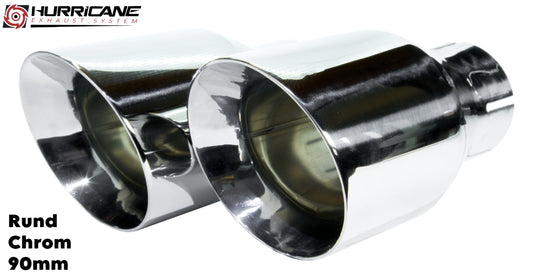 Kulaté koncovky výfuku Hurricane Ø 90 mm, chrom