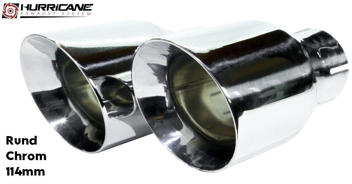 Kulaté koncovky výfuku Hurricane Ø 114 mm, chrom