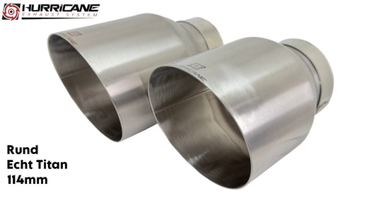Kulaté koncovky výfuku Hurricane Ø 114 mm, pravý titan