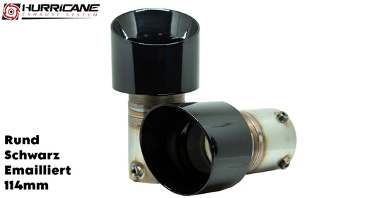 Kulaté koncovky výfuku Hurricane Ø 114 mm, černý smalt