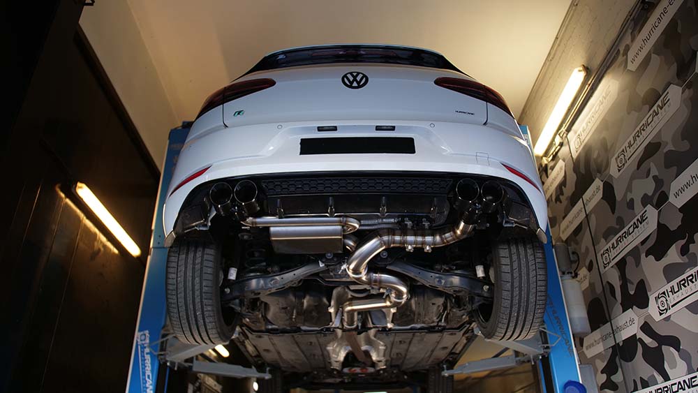Sportovní klapkový výfuk Hurricane 3,5″ – VW Golf 7.5 R 310 k verze V2