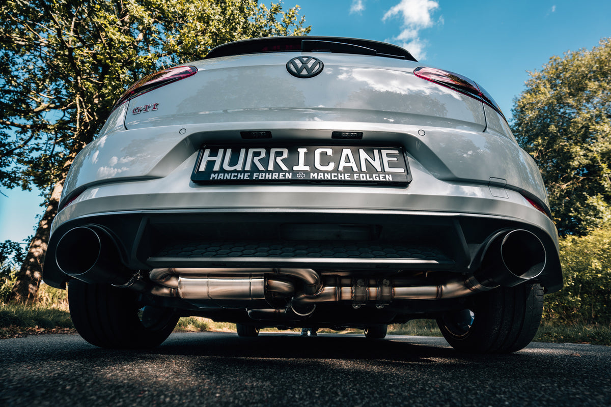 Sportovní klapkový výfuk Hurricane 3,5″ – VW Golf GTI 7.5 Performance facelift verze V2